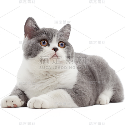写实蓝猫蓝白贴纸动物系列