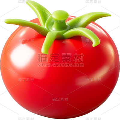 餐饮蔬菜西红柿C4D立体元素