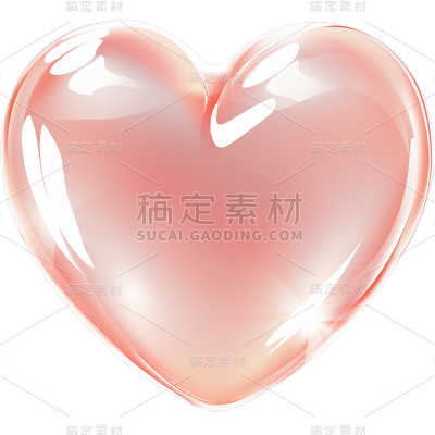 3D粉红爱心静态贴纸