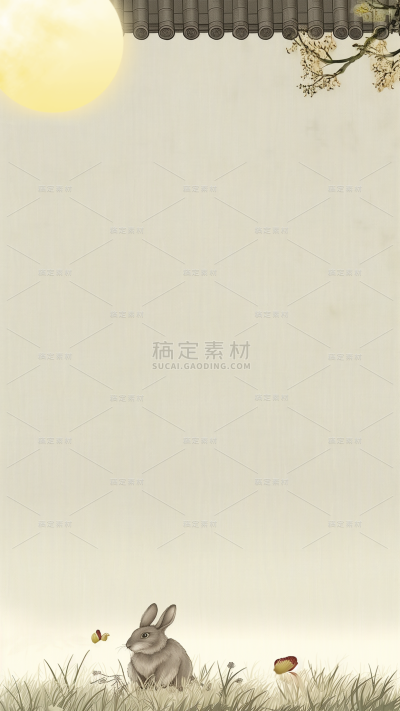 中秋节通用工笔画月亮背景图片