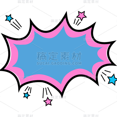 复古漫画风对话框爆炸框文字框文本框元素素材