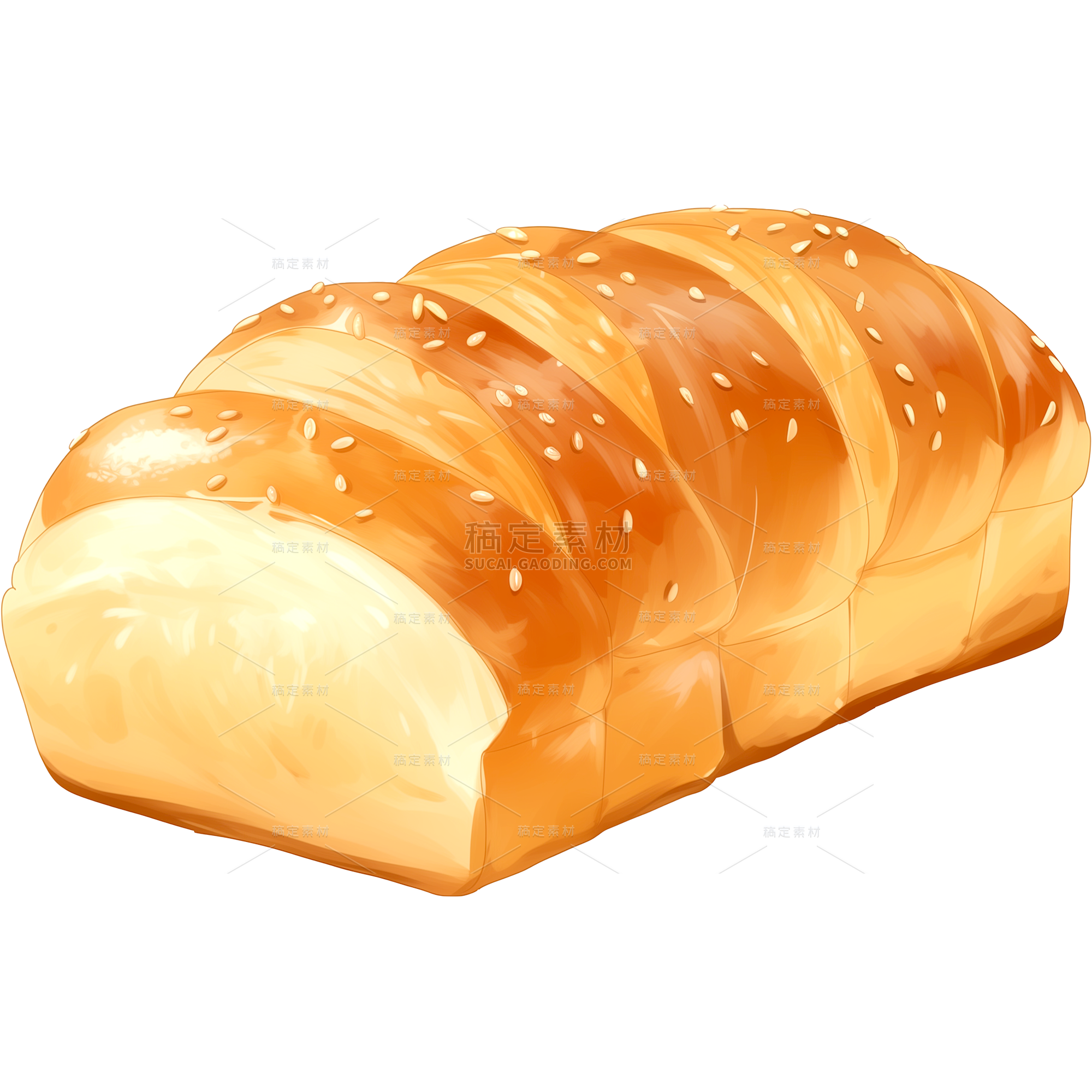 美食插画手绘面包元素