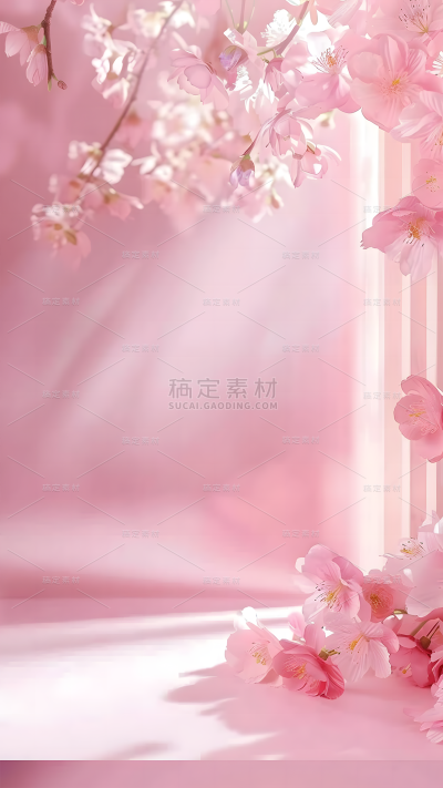 背景通用窗边粉色花卉背景场景图片素材