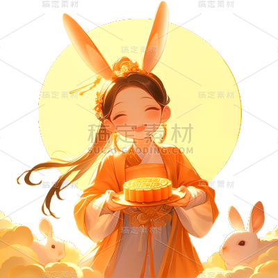 中秋节中式嫦娥AI套系人物贴纸