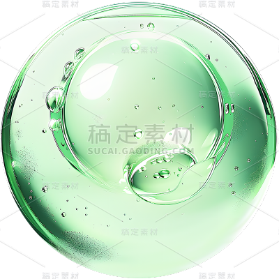 特效通用绿色水珠精华分子元素素材