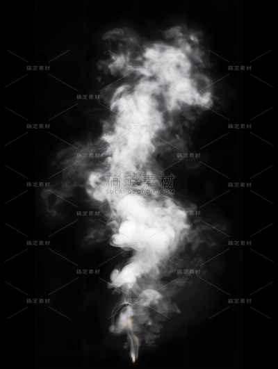 特效通用白色实景上升烟雾元素素材