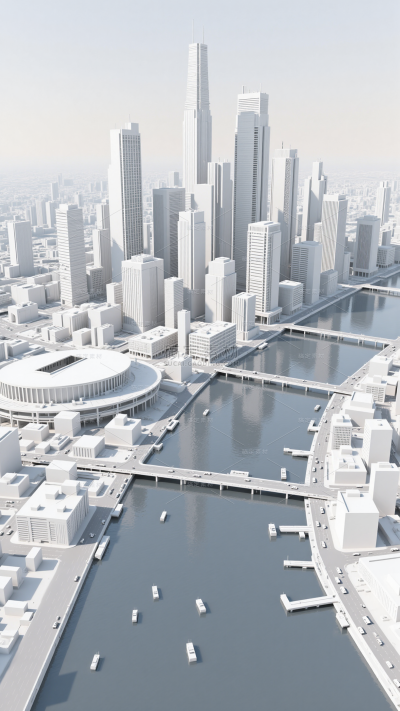 常规背景系列3D渲染城市建筑背景