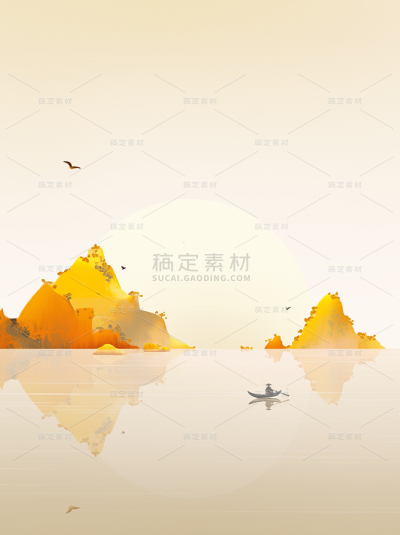 立秋黄色写意通用背景素材