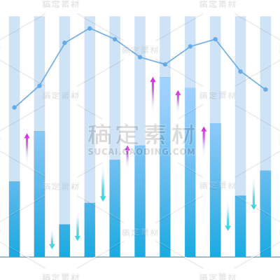 通用元素数据图标图表折线图数据分析统计元素