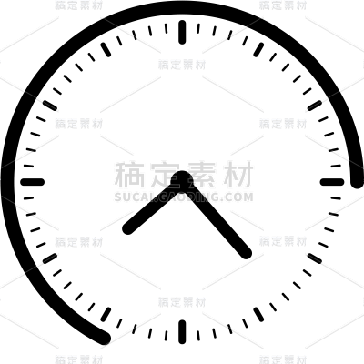 常规单色矢量时钟图标贴纸元素素材