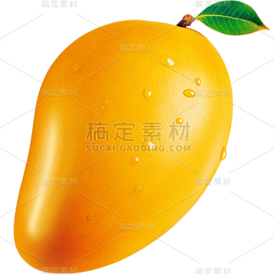 果蔬通用写实单个剥皮芒果贴纸 