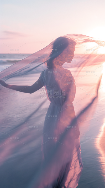 三八妇女节女神节女王节唯美浪漫人物剪影背景图片素材