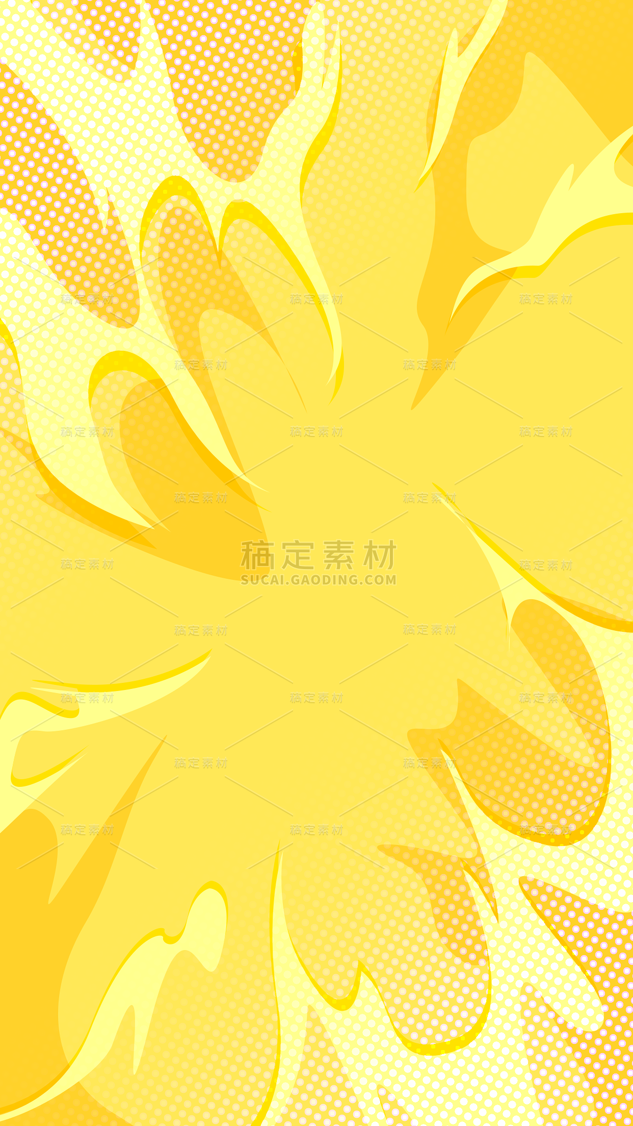 边框系列漫画风黄橙色底纹图片