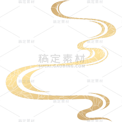 中国风通用金色带状纹理祥云元素素材