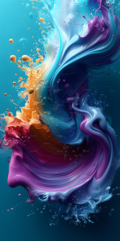 水彩颜料绘画艺术实景图片
