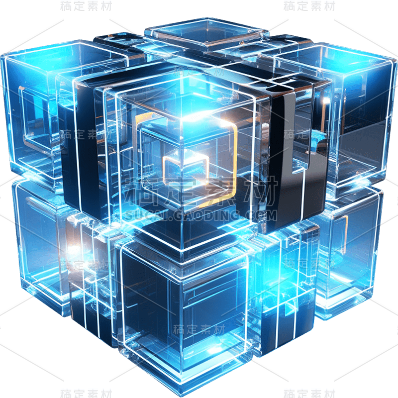 科技风科技感3DC4D正方体元素