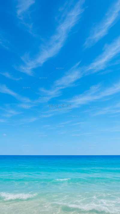 常规风光系列实景感蓝天大海海浪背景