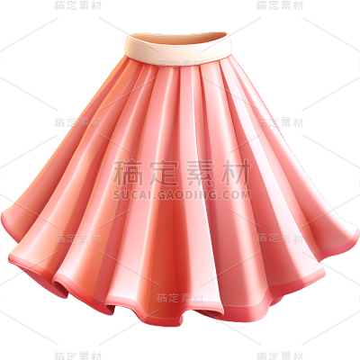 3D立体C4D服饰服装裙子连衣裙半身裙免抠PNG元素素材