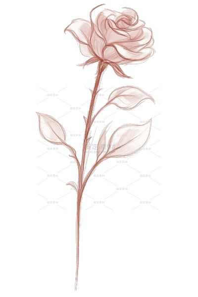 植物系列插画风玫瑰花卉（td）