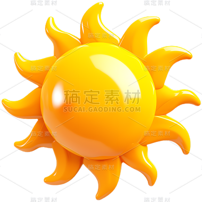 气象系列可爱3D太阳元素