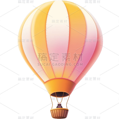 装饰通用肌理插画立体热气球元素素材