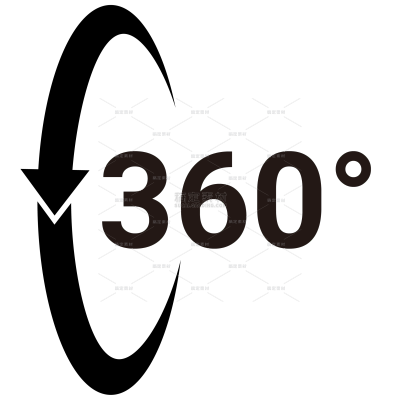 图标系列简约黑色曲线360度箭头（td）