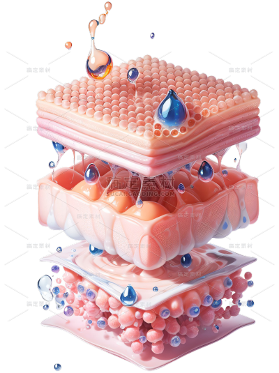 美妆系列3D多层皮肤结构元素
