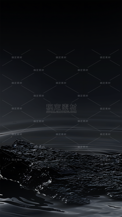通用黑色水面简约场景背景素材