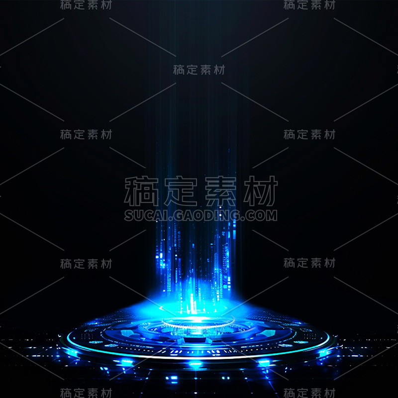 特效通用蓝色传送光束元素素材