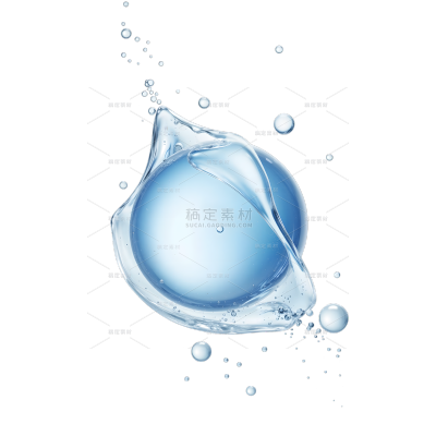 特效系列科技感Q弹水花水珠气泡元素
