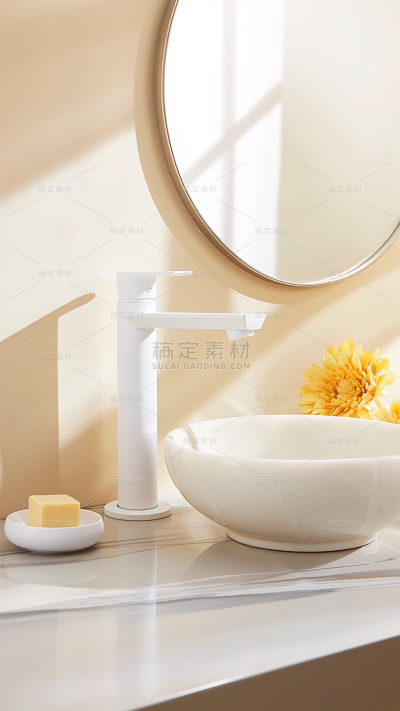 家居系列通用写实浴室洗手台背景图片