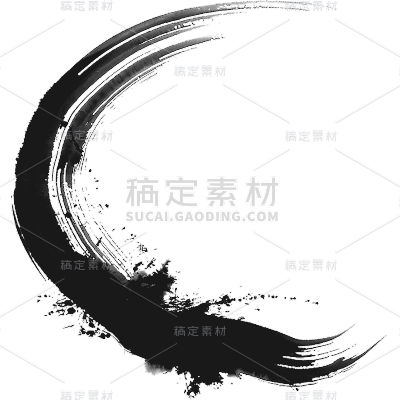 中国风通用黑色水墨笔画元素素材
