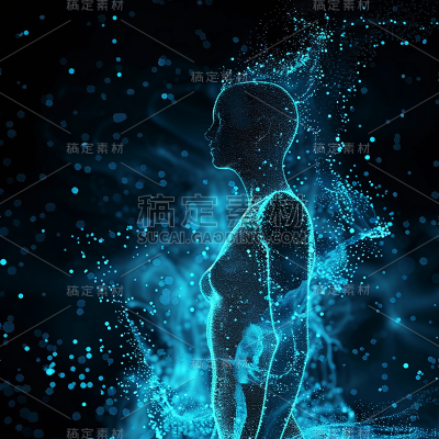 科技风通用插画粒子机器人元素素材