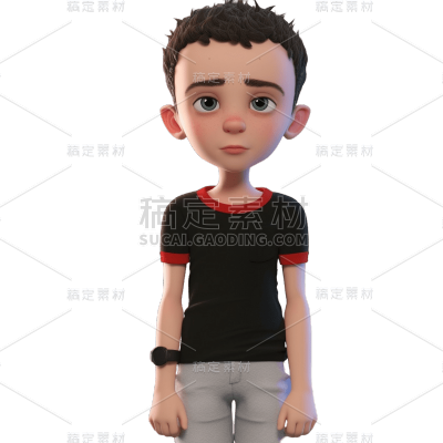 3D立体三维教育培训学生男生人物