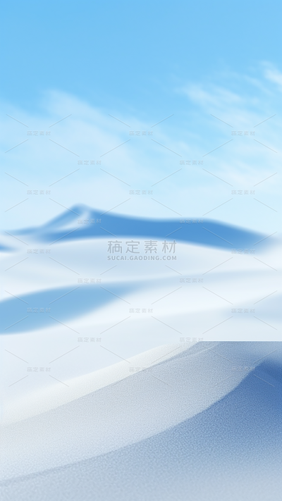 冬季冬天通用简约实景白色雪地雪山天空背景