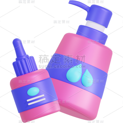 美容美妆水乳套装护肤品3d贴纸