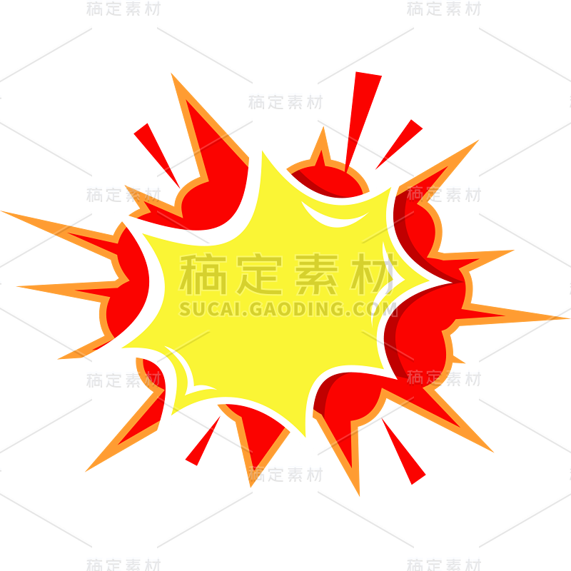 边框系列-通用描边扁平风卡通气泡组合爆炸框元素素材