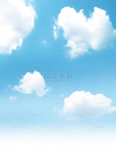 风光系列实景蓝天白云元素贴纸