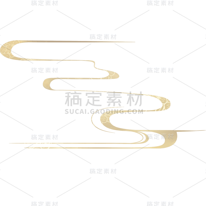 通用中国风中式感鎏金祥云元素贴纸