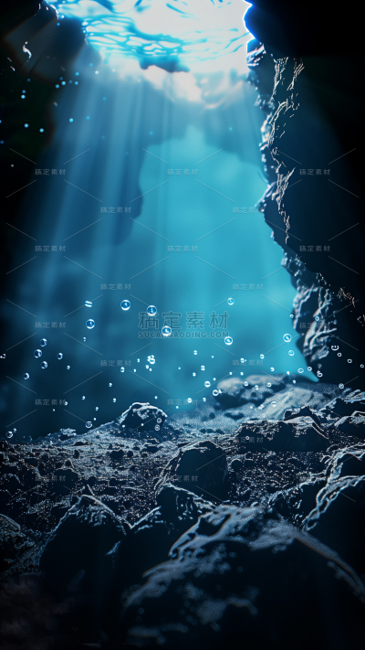 背景系列高级感海底蓝黑色背景图