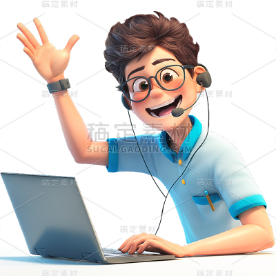 图标系列3D虚拟人物客服贴纸
