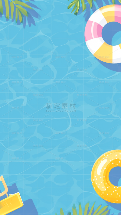 夏天通用插画泳池背景图片素材