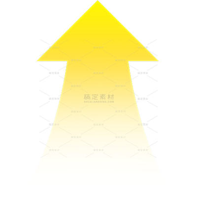 常规内容-图标系列黄色发光渐变向上箭头元素