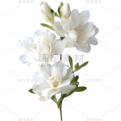 植物通用实景白色茉莉花朵元素素材