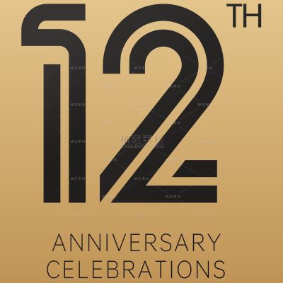艺术字系列黑色周年纪念线条数字（td）