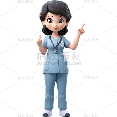 3D护士系列人物贴纸