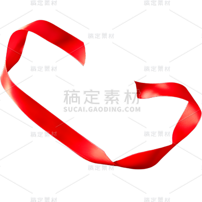 通用红色丝带彩带飘带装饰元素贴纸