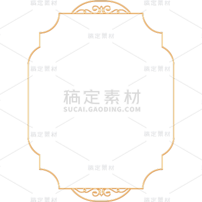 纹理通用空心金属边框元素素材