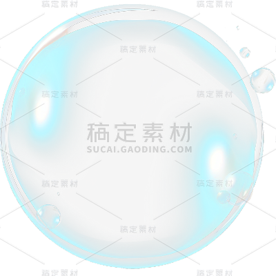 通用简约风蓝色透明气泡元素素材