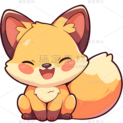 动物系列通用描边插画可爱动物贴纸元素素材